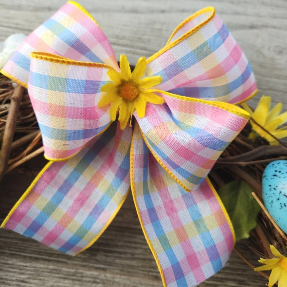 Festive Easter Bunny Grapevine Spring Easter Wreath - Picture 3 of 9